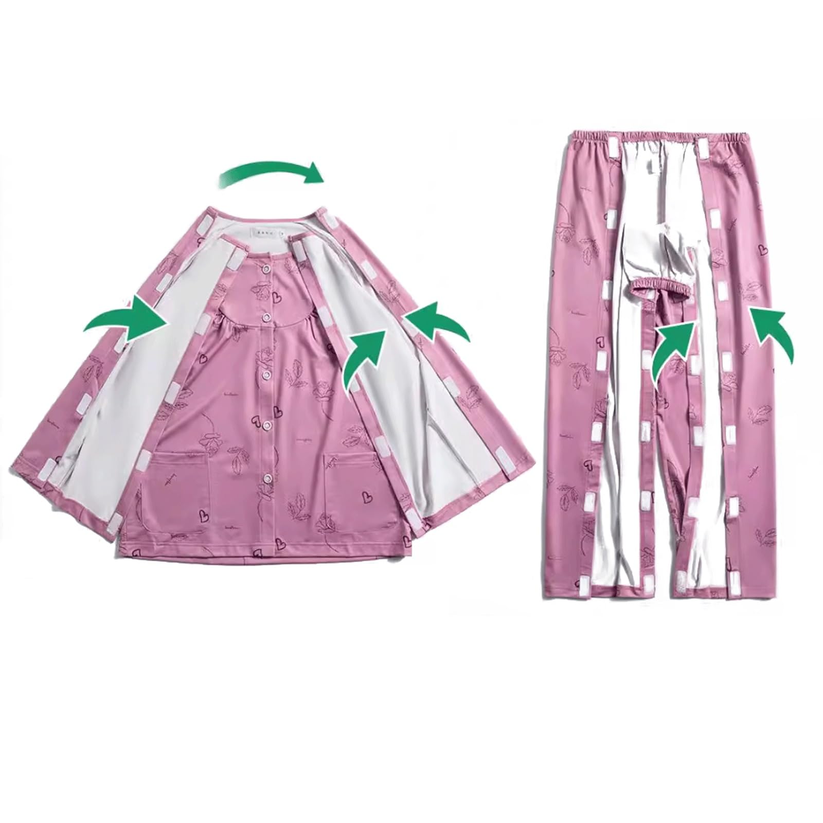 Bata de hospital con abertura frontal completa y cierres autoadhesivos, unisex, for pacientes diálisis quimioterapia, for hombres mujeres Exfoliantes Suaves