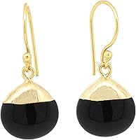 Vista 81 de Gempires - Pendiente de gancho de pera natural, pendiente de meditación, joyería hecha a mano, regalo para ella Yaxaite