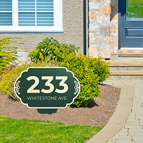 Custom House Address Yard Sign, Lawn Arch Address Plaque, Personalized House Numbers For Outside, Sky Style, 12X15 Inches, Aluminum Composite Material Made In The Usa By Sigo Signs #TOP4