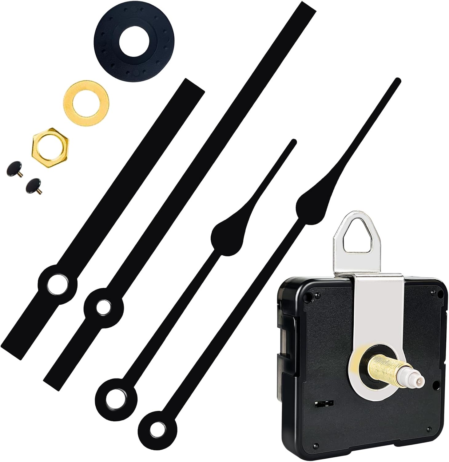 Long Shaft Clock Replacement Movement Quartz DIY Wall Clock Movement Mechanism,2 Pair Hands, with 185 mm/7.3Inch Long Hands,3/10 Inch Maximum Dial Thickness,29/32 Inch Total Shaft Length