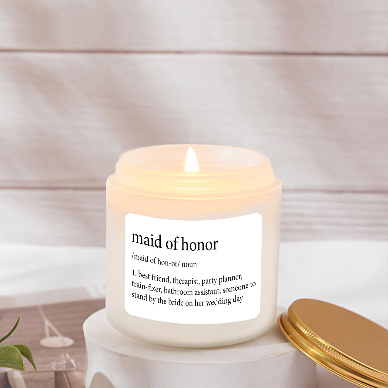 Scented Candle Maid of Honor Proposal Gifts - Lavender Soy Wax Candle - Bridesmaid Proposal Gift - Will You be My Maid of Honor Gifts for Friends Girls Women 4oz