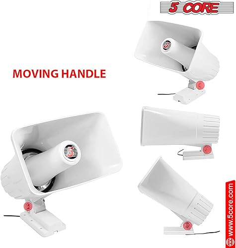 Miniatura 9 de 5 CORE Altavoz de radiobúsqueda de bocina PA para interiores y exteriores, altavoz de 8 x 5 pulgadas, 8 ohmios y 65 vatios máximo de bocina Sirena