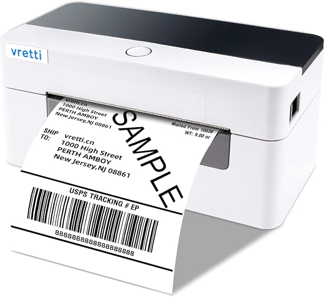 vretti Thermal Label Printer, Shipping Label Printer,Thermal Printer Machine 4x6 for Shipping Label,Postage Label,Compatible with Windows,Mac OS and Linux Systems
