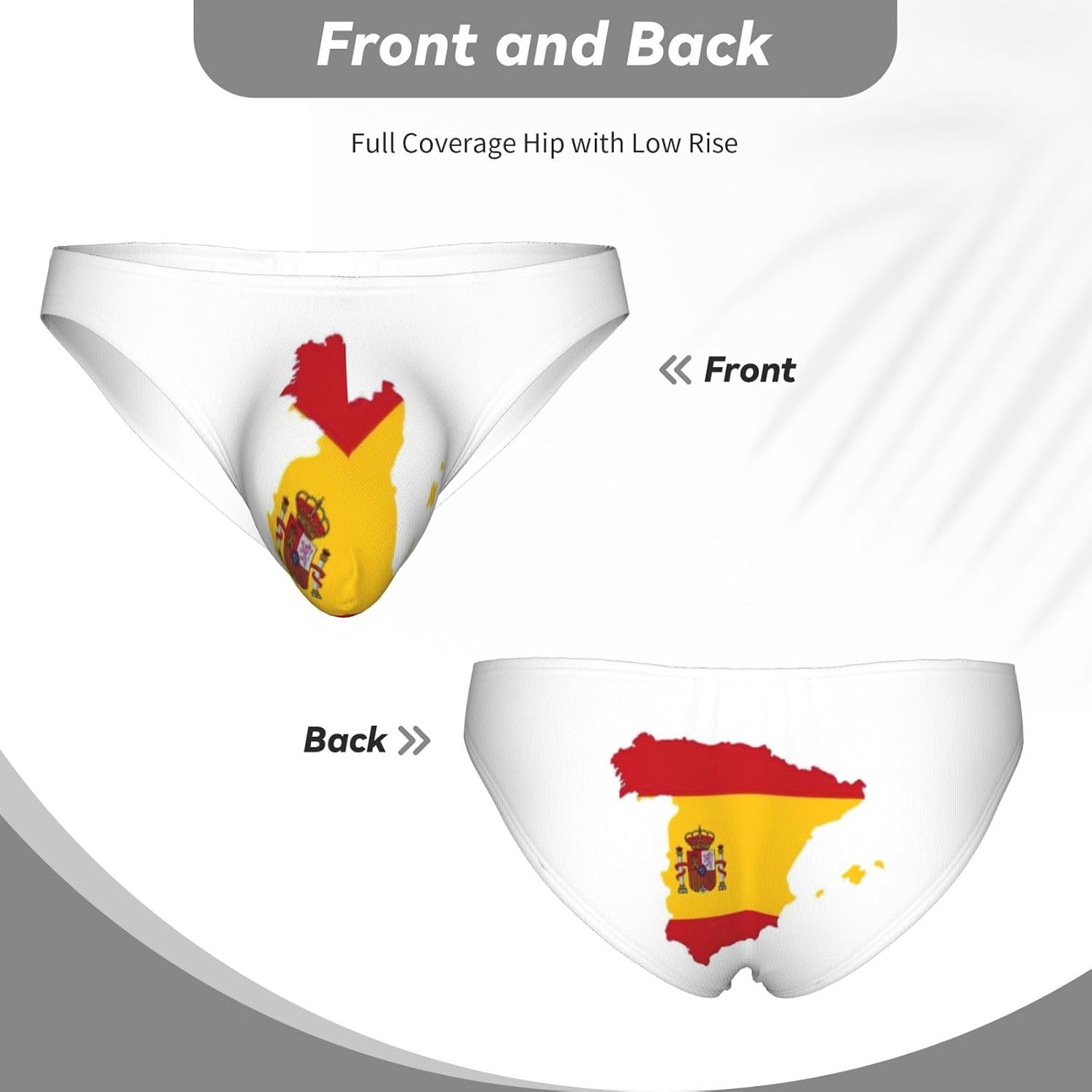 Spanish Flag Map Print Mens Underwear Soft Mens Bikini Briefs With Pouch Tagless Briefs For Men Perfect For Daily Wear