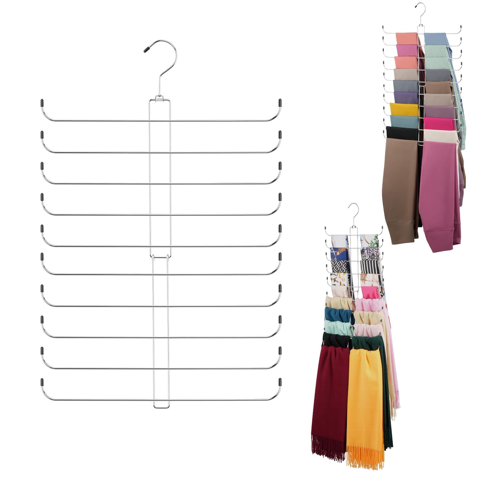 Livoravoli Scarf Hanger for Closet, Legging Organizer Rotatable Yoga Pants Hanger for Women, Holds 20 Scarves, Pants, Space Saving Closet Organizers and Storage Holder ﻿