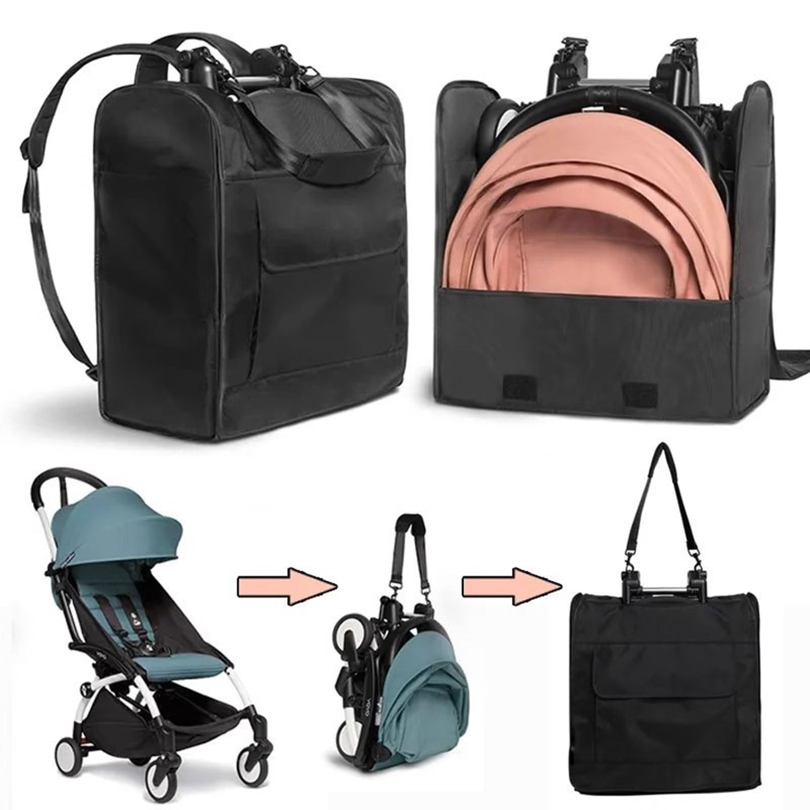 Oxford Fabric Pram Sac de rangement avec installation et retrait faciles pour les voyages Sac d'accessoires de poussette pour bébé Sac pour voyage