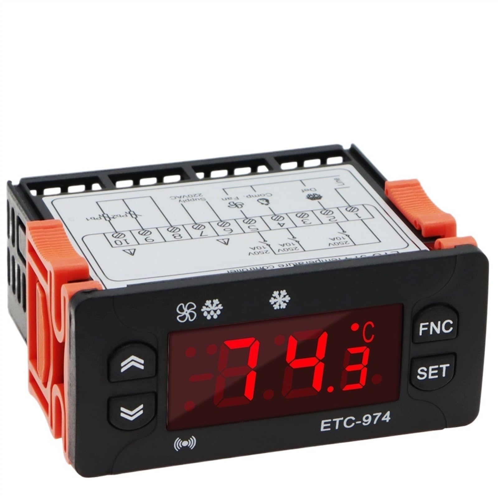 0P7BR328B ETC-974 Temperature Controller Refrigerator Defrosting Heating Control Thermoregulator with Dual NTC Sensor 220V