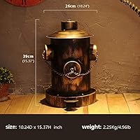 Vista 2 de TISTIK Bote de basura Bote de basura con pedal de boca de incendios, cubo de basura pequeño de hierro forjado creativo Escuela comunitaria Centro