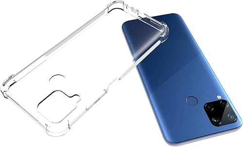 Miniatura 3 de Funda para Realme 7i  Realme C15 C12 Clear TPU Cuatro Esquinas Cubierta Protectora Transparente Suave Funda