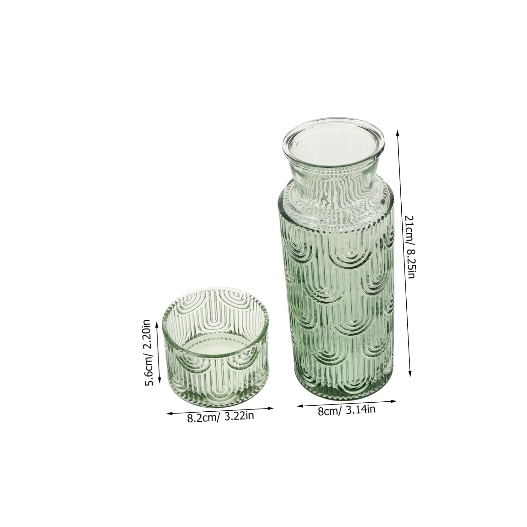 Bottiglie d Acqua da Comodino in Vetro Trasparente Caraffa per Succo e Acqua con Coperchio Bicchieri da Tavolo per Uso Quotidiano