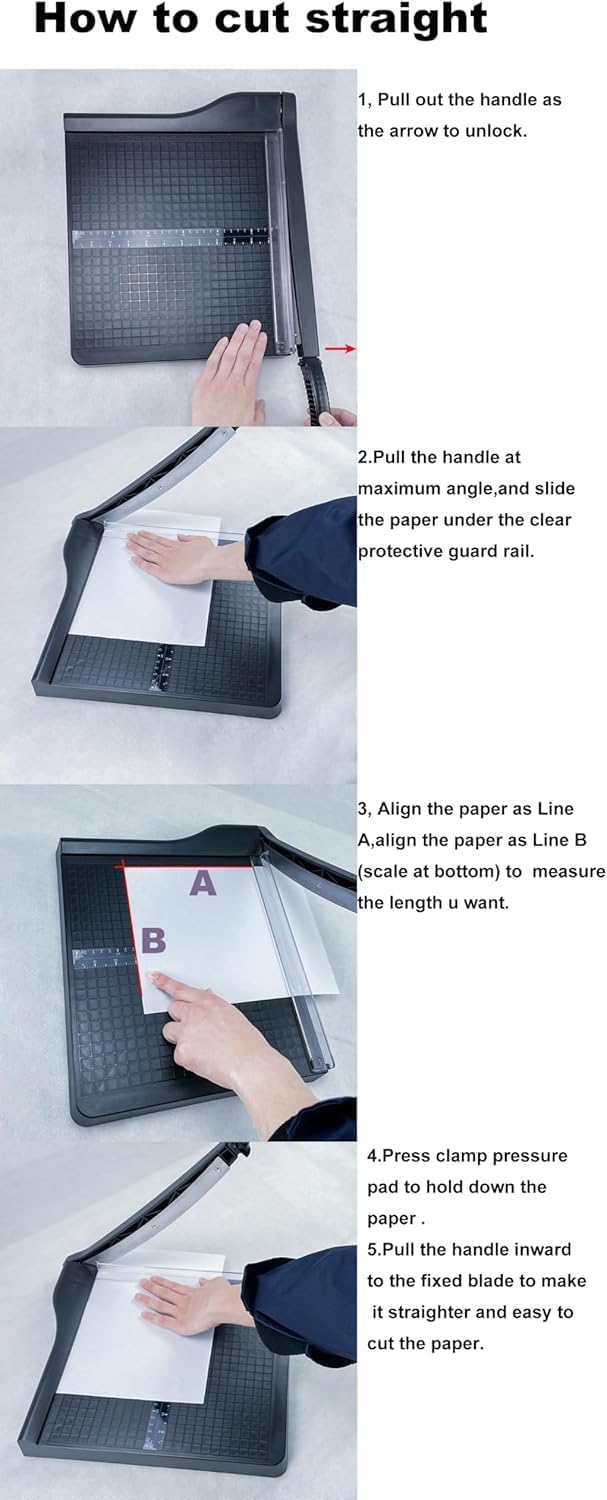 Amazon Basics Paper Trimmer Cutter for Office and Crafts, Heavy-Duty, Portable Guillotine Paper Cutter, 15-Inch, 10-Sheet Cardstock for Photos