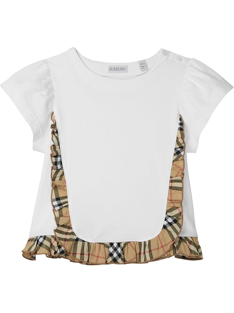 White Burberry Roxy Frill T-Shirt (Big Kid)