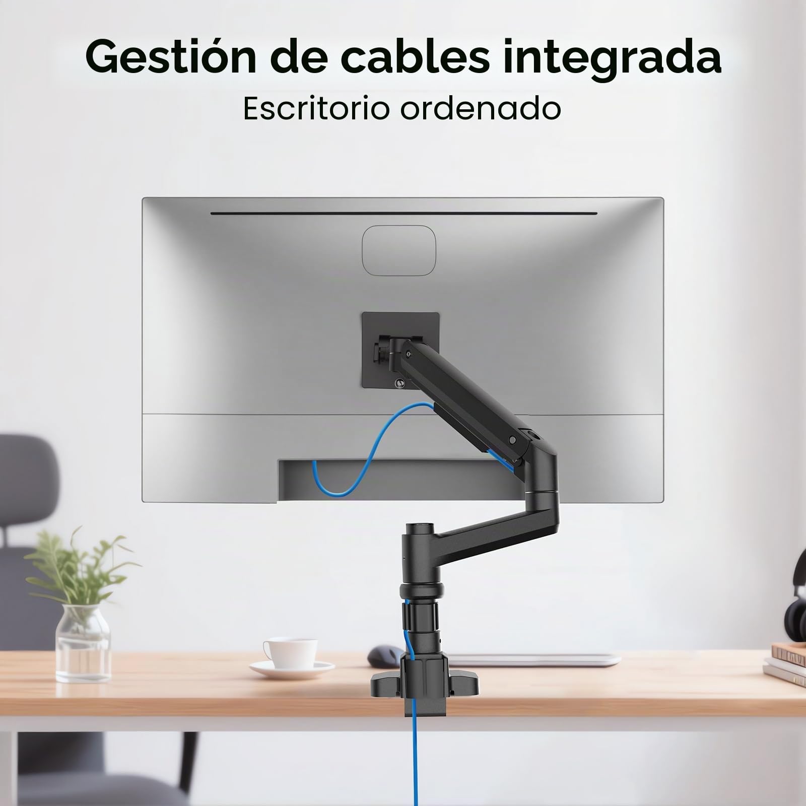Wiltec Soporte para Monitor de 17" - 49" hasta 20 kg de Capacidad de Carga, Ajustable, Montaje de Pantalla Curva Brazo para Monitor con Placa VESA