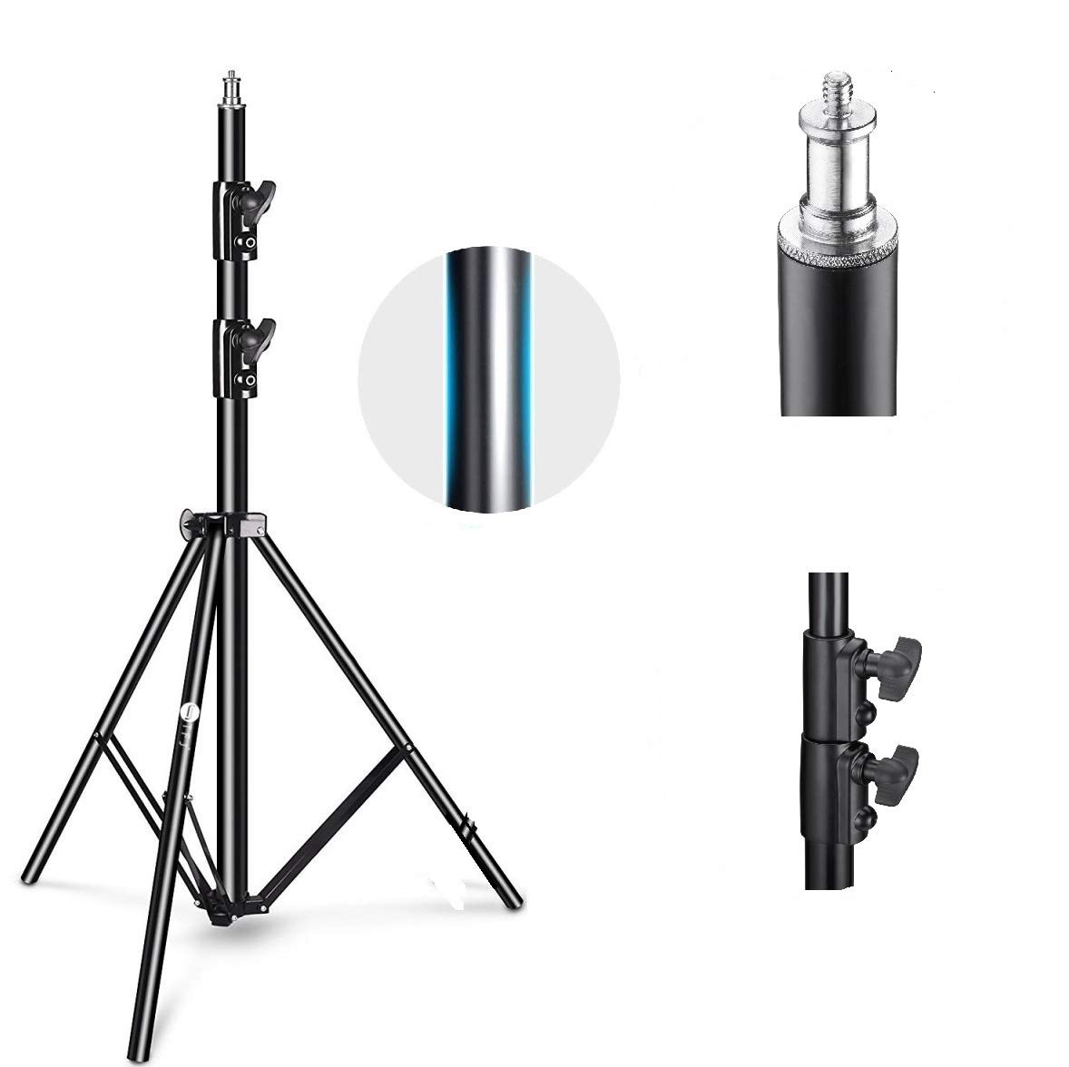 CanadianStudio Pro 8.5' Air Cushioned Heavy Duty Light Stand with All Metal Locking Collars Photo Studio Lighting Stand for Monolight Flash Light Speedlite