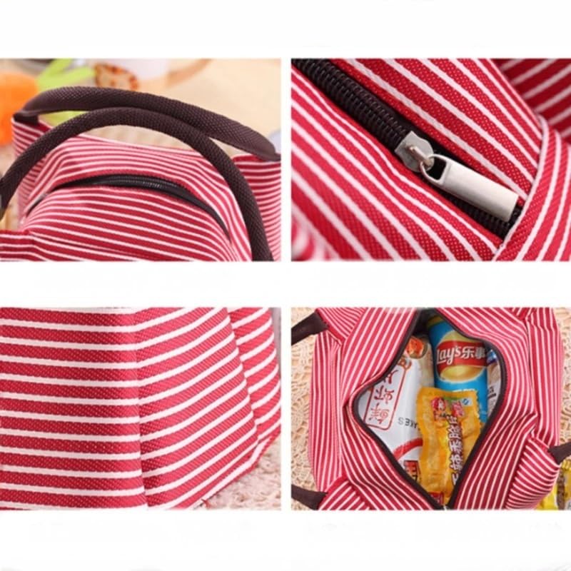 Bolsa de Almuerzo para Mujer Bolsa isotérmica Bolsas térmicas para Alimentos empaquetados Bolsa térmica Bolsa de Almuerzo para niños Bolsa para refrigerador (Color: Cian) (Rosa Fuerte)