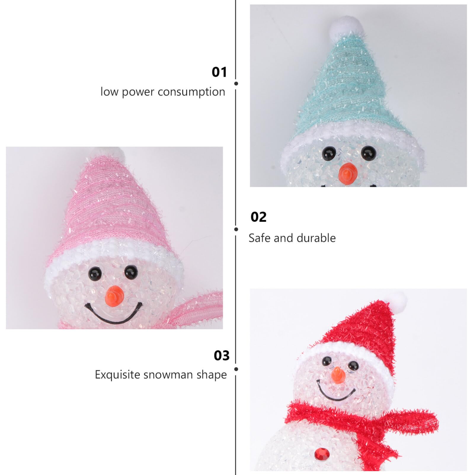 SOLUSTRE 3 Stücke LED Solarleuchten Schneemann Figur Solar Gartenstecker Weihnachten Beleuchtet Beleuchtung Garten Solarlampen Weihnachtsdeko Lampe Außen Outdoor Rasen Terrassen Deko