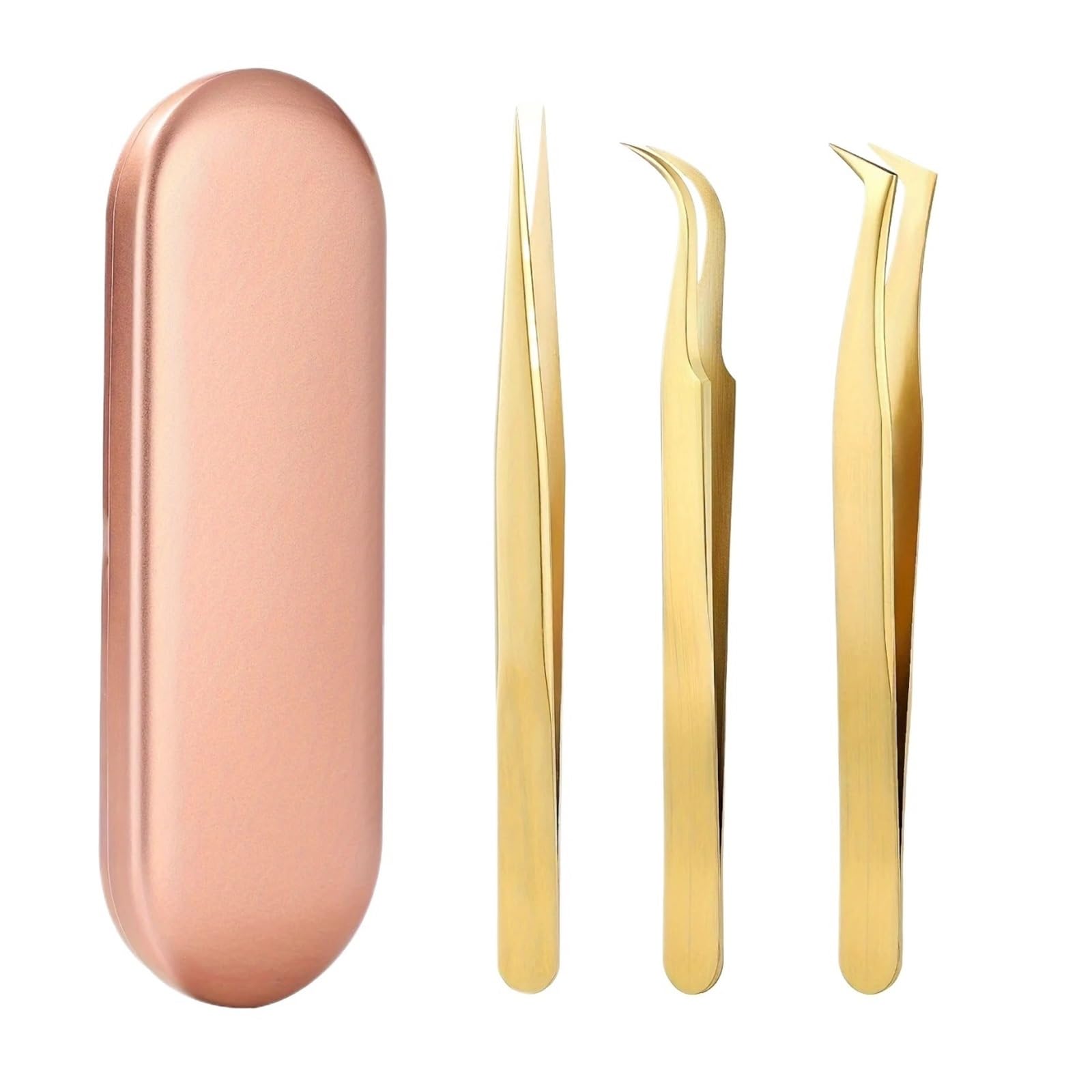 Juego de pinzas for pestañas 3 piezas acero inoxidable for extensiones volumen clásico(3set)