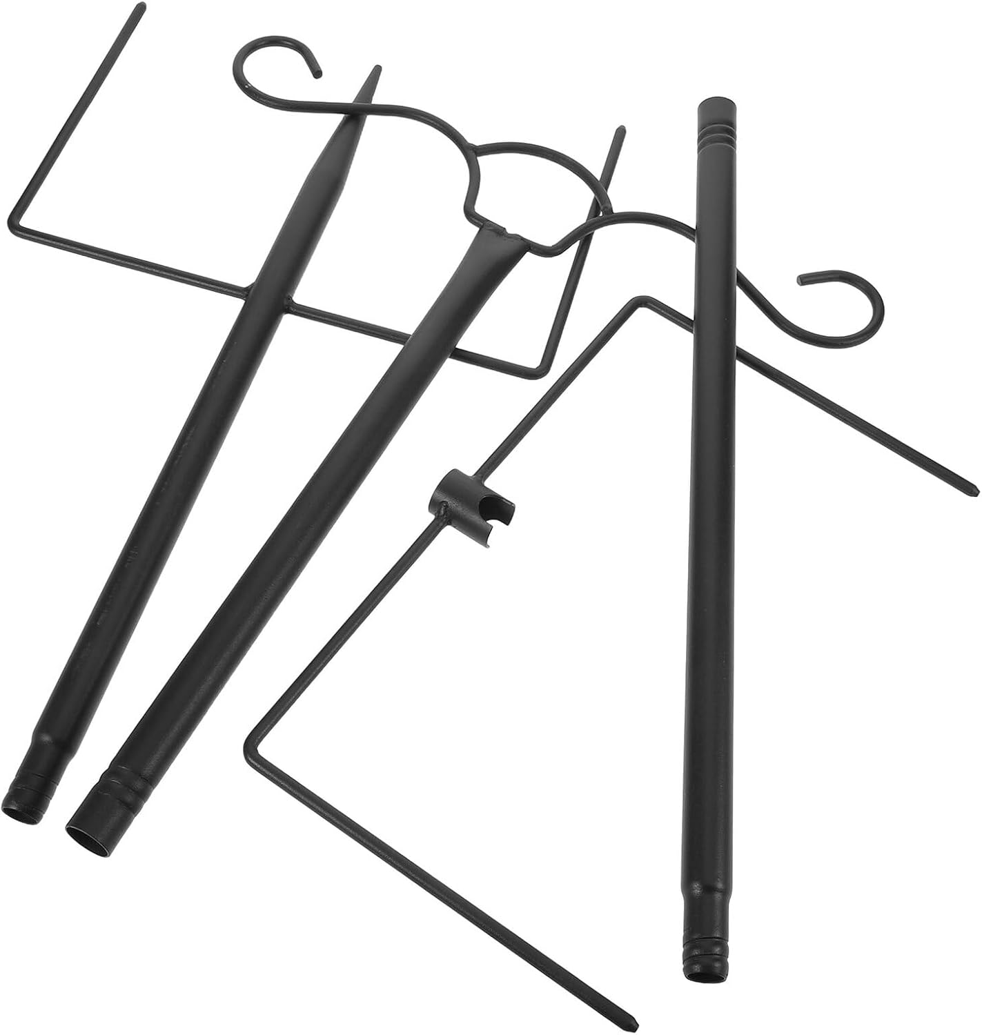 46-inch Outdoor Light Pole Shepherds Hook for Garden Hanging Plants and String Lights, Metal Stake Garden Stand for Patio, Yard, Camping, and Outdoor Decor