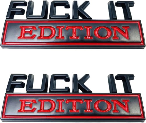 2 emblemas Fuck IT Edition, insignias Fuck IT versión de automóvil, letras para parachoques y puerta de cajuela, calcomanía de metal para decoración disponible en Yaxa Peru