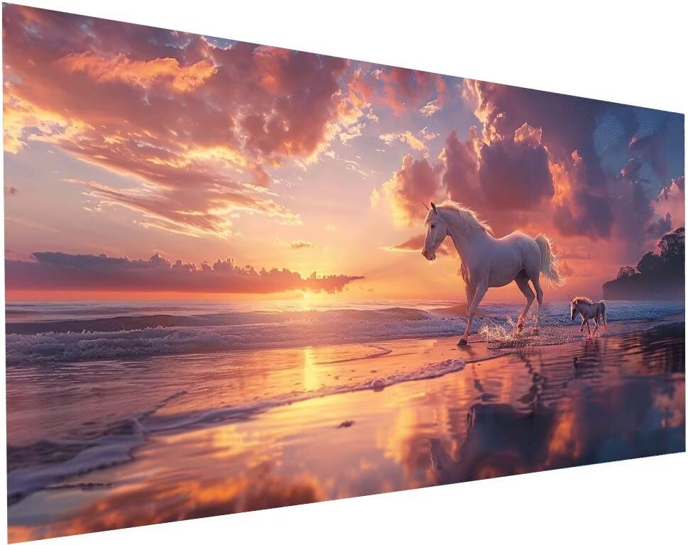 Peinture diamant cheval 5D kit complet 40x80cm de strass