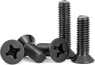 HBALDTEDC Tornillos， Tornillos de Cabeza avellanada en Cruz de Acero 8.8/304 SS, Negros/Plateados, M1-M2.5 x 3, Paquete de 40 mm (Varios tamaños)(M2.5x10mm(120PCS))