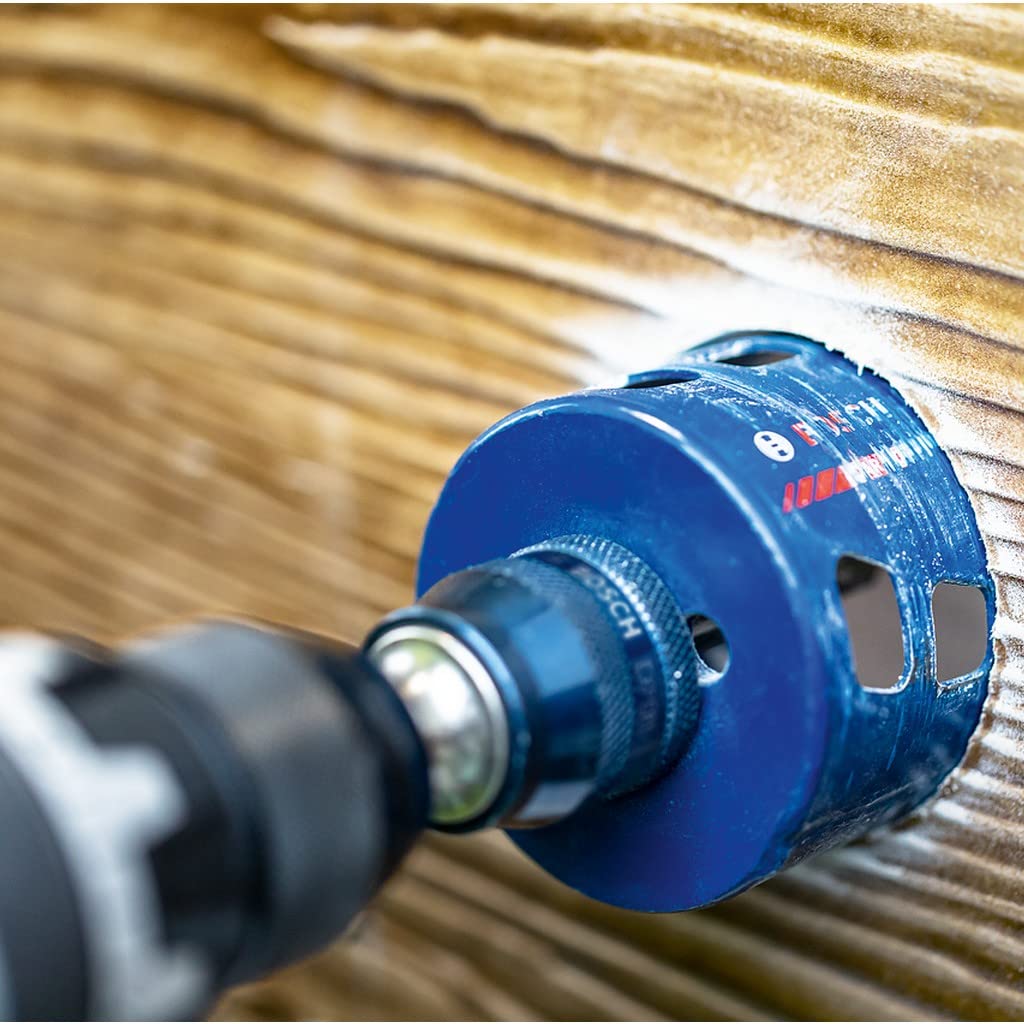 Bosch Professional 9 uds. Set de Sierra de Corona Expert Tough Material (para Madera con metal, Ø 22-68 mm, Accesorios Taladro de impacto rotativo)