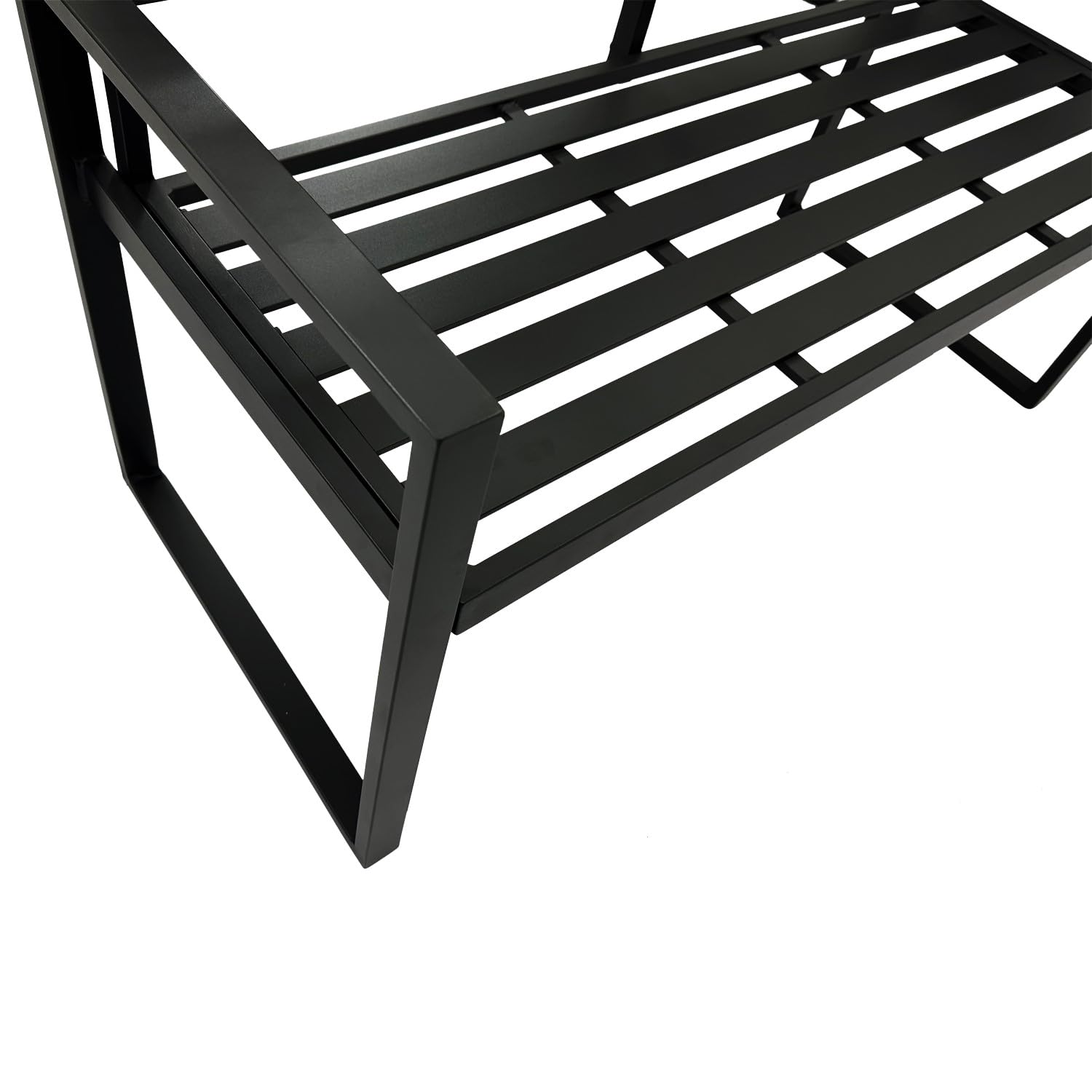 DEGAMO Design Gartenbank Atlanta 2-sitzer 123cm, aus Aluminium wetterfest und rostfrei, schwarz, Outdoor