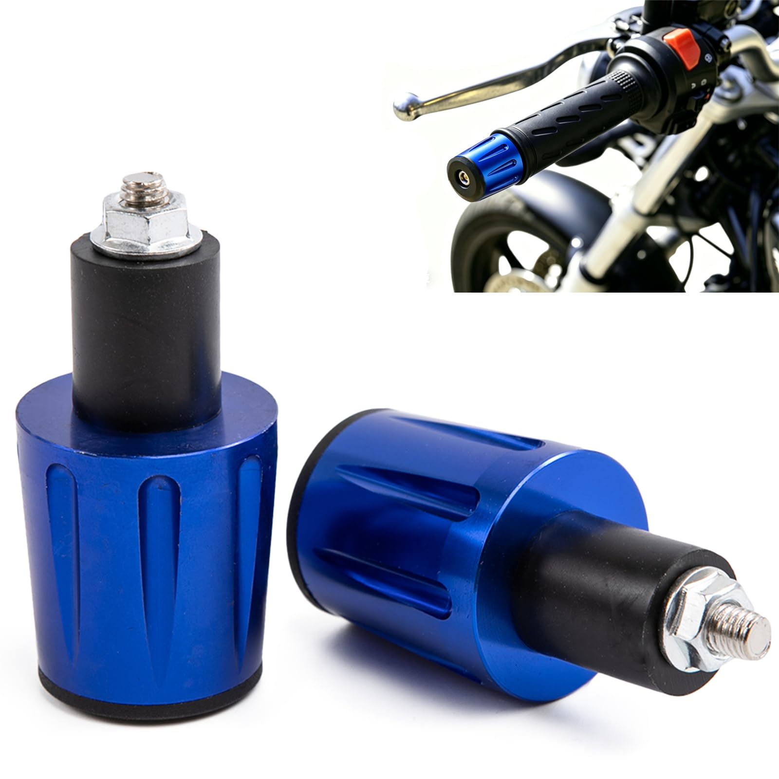 Embout de Guidon Moto Universels 7/8" 22mm - 24mm Embout Guidon Moto CNC Aluminium Compatibles avec Cafe Racer Bobber Chopper Scooter ATV UTV Dirtybike
