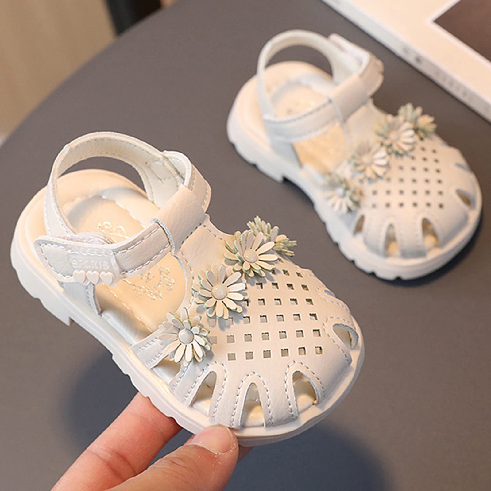 RNTOP Baby Boy Unisex Sandals Shoes for Infant/Toddlers First Walkers Prewalkers Soft Anti-Slip Sole Flat (Beige, 7 Toddler)