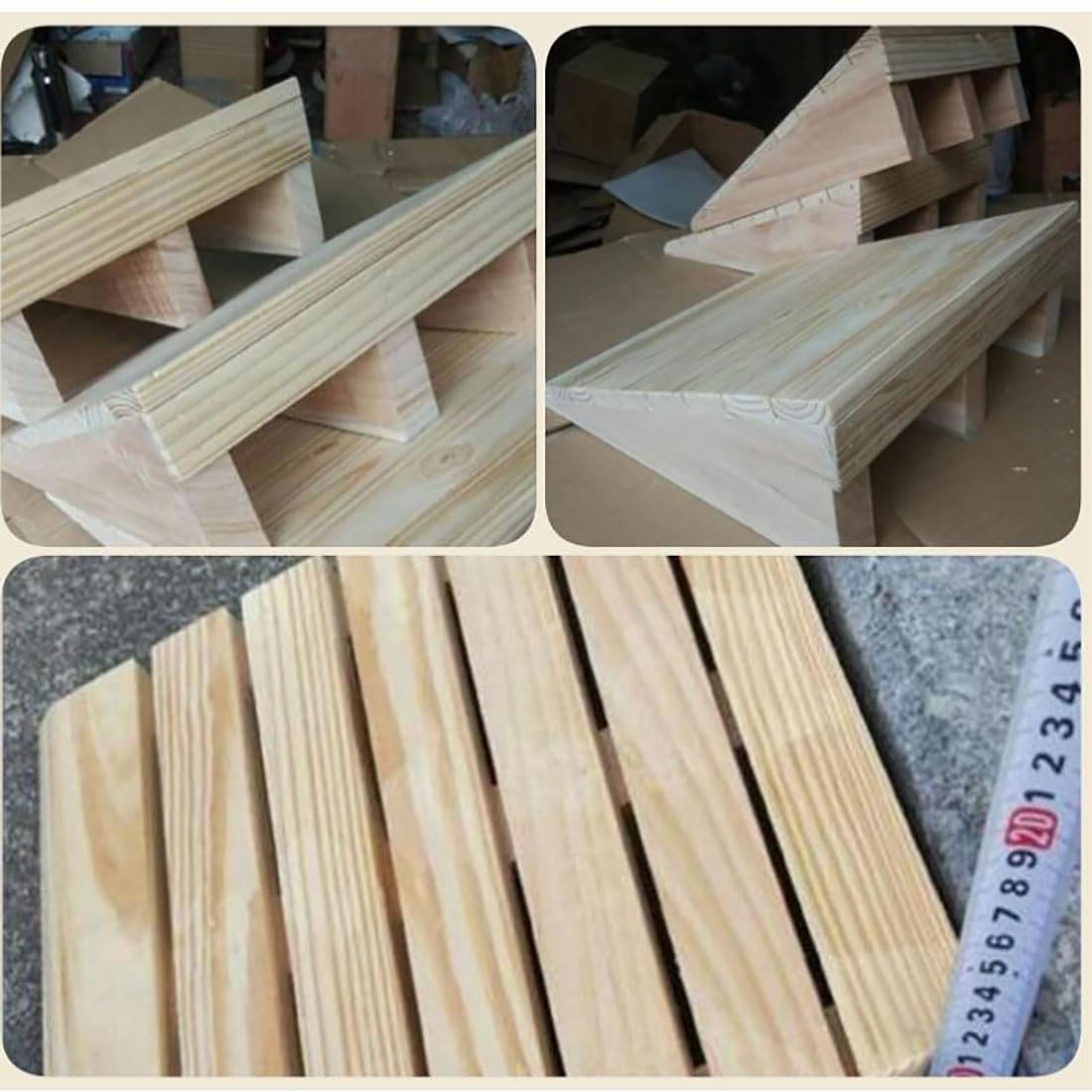 Rampa para Silla De Ruedas/Molduras De Madera Listones,Rampa De Umbral De Puerta De Madera,Portátil Rampa Discapacitados,para Subir Umbrales, Escalones, Puertas,30.8 * 30 * 11CM
