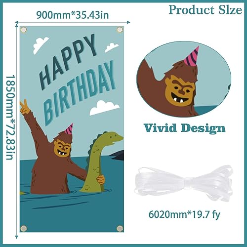 Miniatura 2 de Bigfoot Loch Ness Monster - Decoración para fiesta de cumpleaños, baby shower o fiesta temática de monstruos, cabina de fotos, decoración de telón