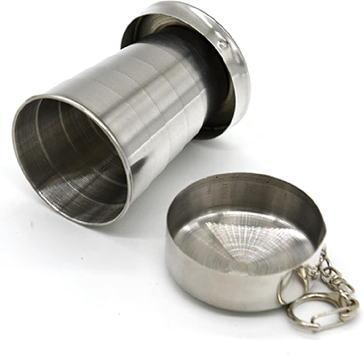 INLIMA Drinking Glasses 250ML Stainless Steel Folding Cup Camping Cookware Retractable Cup Teacups Teaware Camp Utensils Tableware Folded Cup