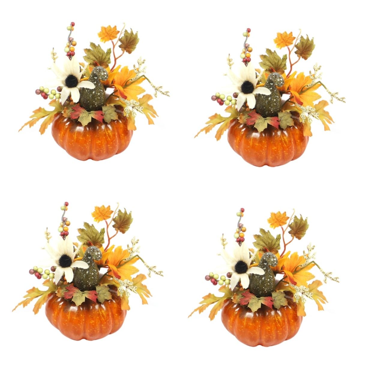 Abaodam 4 Piezas De Centros De Mesa De Cosecha para Mesas De Calabazas Artificiales para Acción De Gracias Y Navidad