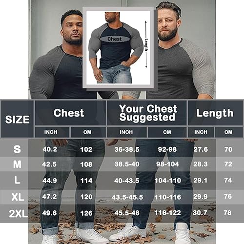 Miniatura 7 de GYMAPE Camisas Henley cónicas para hombre con manga raglán 34