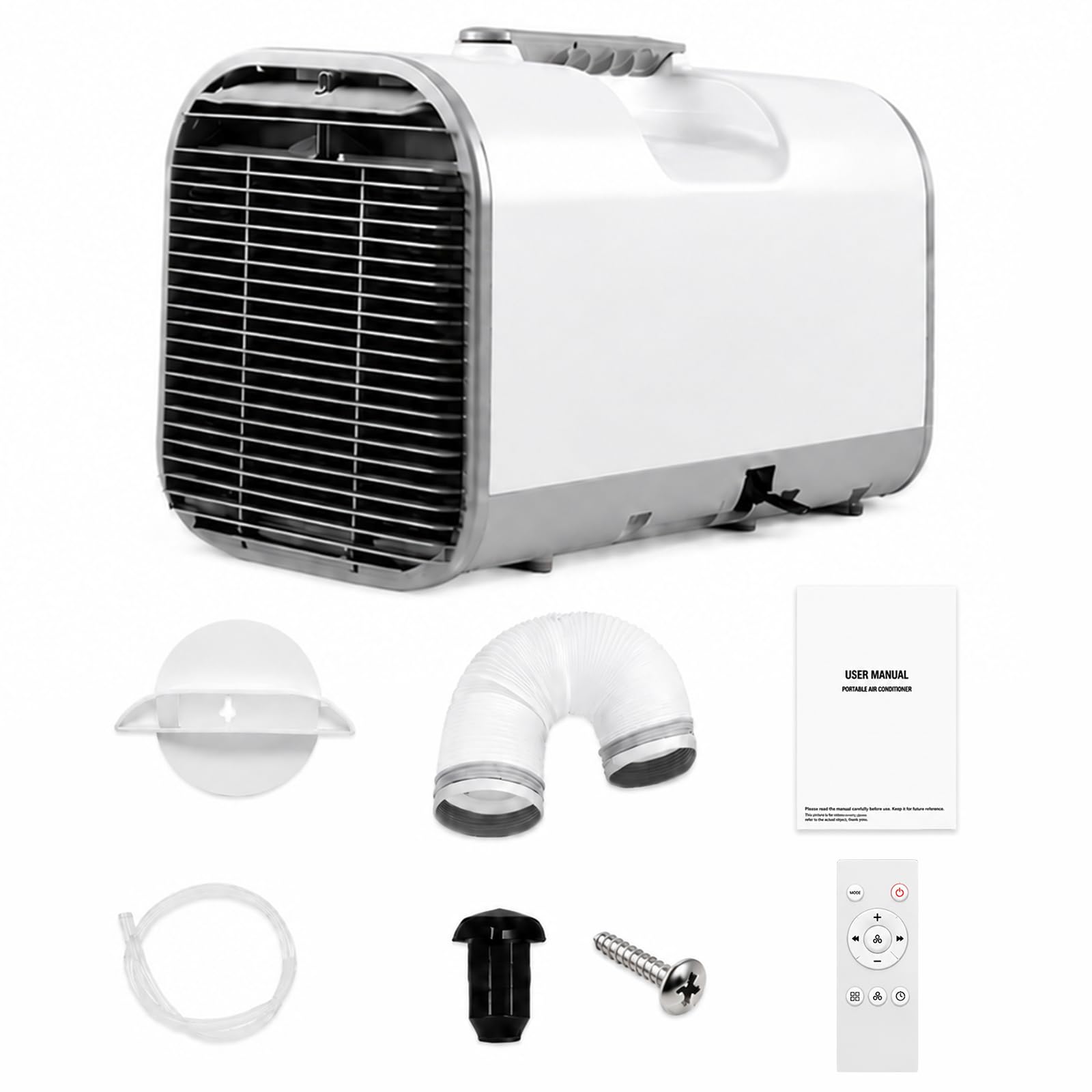 FgdVrelnor 4000 BTU Portable Camping Air Conditioner, 4-in-1 Quiet Small AC Unit with 420W Low Power Windowless AC for Tent, RV, Truck, Van, Car, Garage Indoor & Outdoor Use