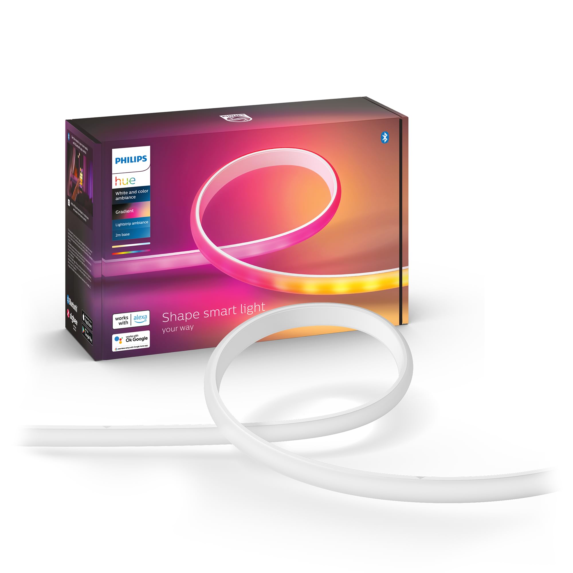 Amazon.co.jp: Philips Hue LED Tape Light, Gradient Light Ribbon  