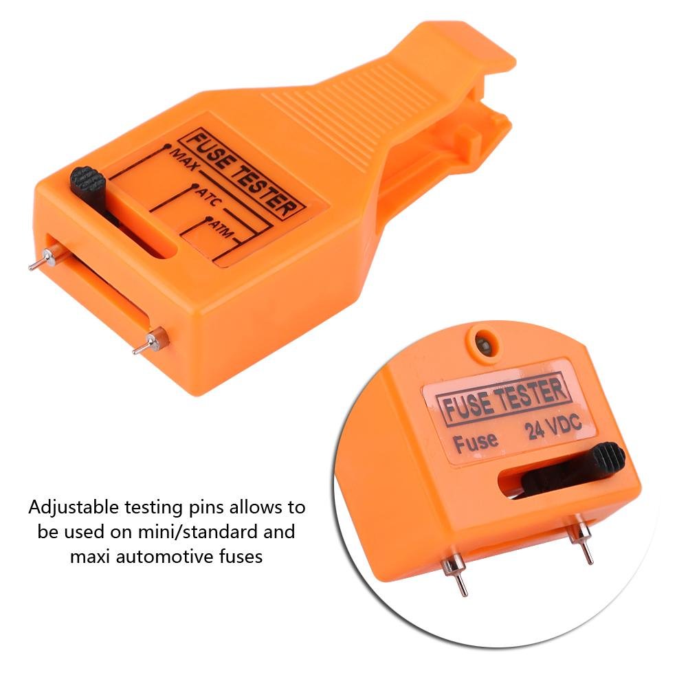 Jadeshay Fusibili Tester,DC 24V Auto Tester per Fusibile Automobilistica Multifunzionale Strumento La Rimozione dell'Estrattore di Fusibili per Fusibile di Mini Standard e Grandi con Indicatore LED