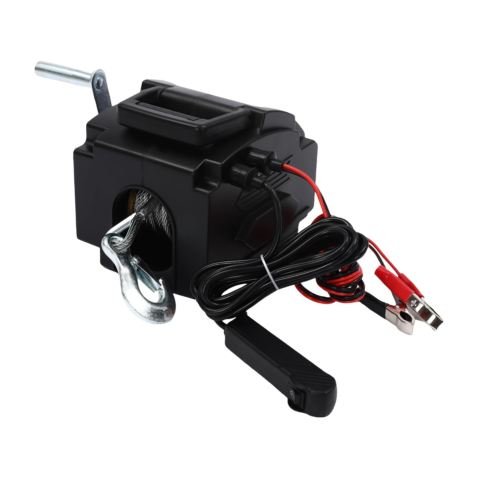 Paranco Elettrico, Verricello Portatile, 2267,96 Kg, con Manovella, Argano Di Sollevamento, Gancio Solido, Strumento Rimorchio, Cabestan A Cavo, Adatto Per Automobili, Rimorchi, Camion, Yacht, Barche