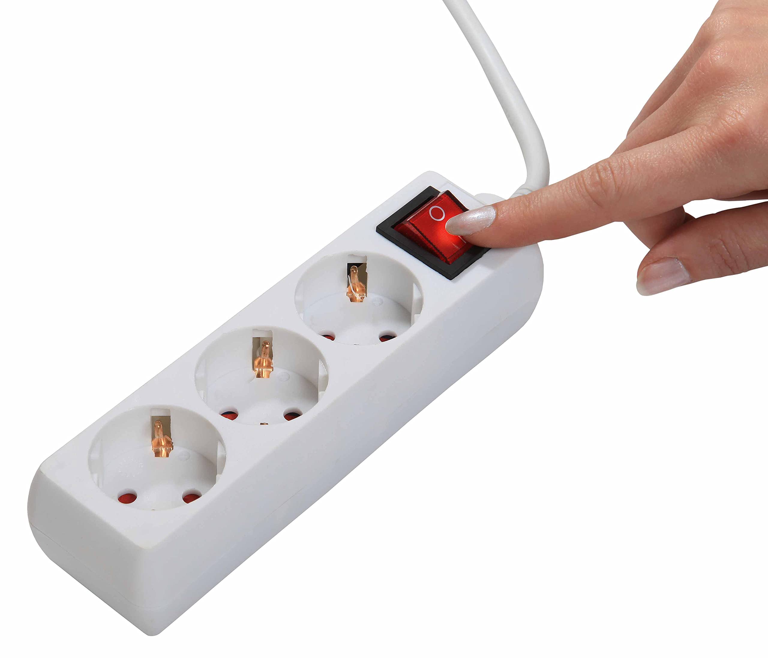 V-TAC Regleta De 5 Enchufes Con Interruptor Y Cable De 1,5 Metros