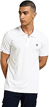 TECHNOSPORT Men Polyester Slim Fit Solid Half Sleeve Polo T-Shirt with Matpiq, Techno Dry and Anti-Microbial for Regular and Casual Use