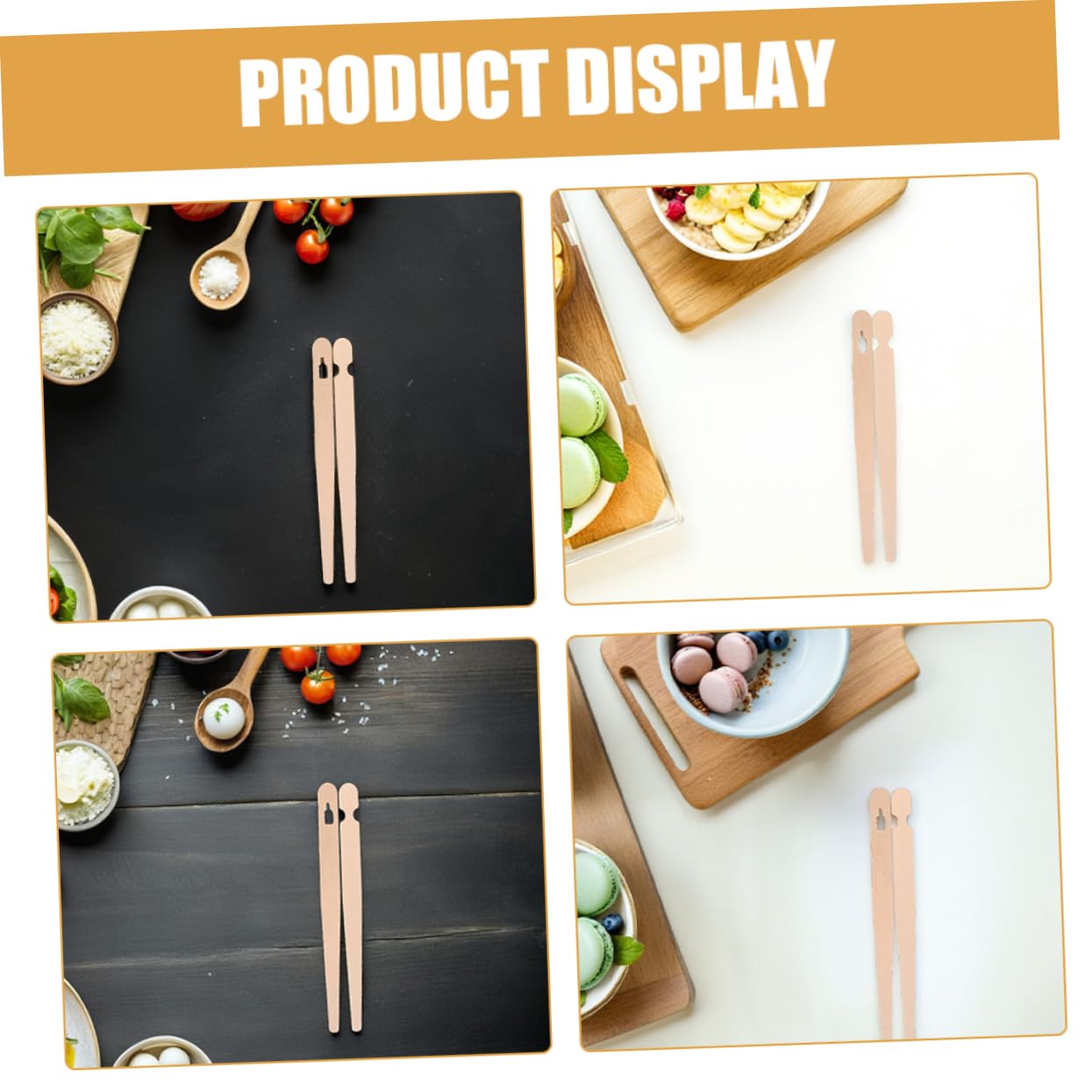 Hohopeti 200 Paires Pinces pour Cuisine Formateurs de Baguettes Jetables Outils Plates pour Garçon Fille et Adultes Pinces Pâtisseries Design Ergonomique et Antidérapant
