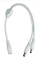 Omnihil (White) DC Barrel Plug Splitter 2.1millimeters x 5.5millimeters, 1 Female JAC k to 2 Male Plugs - coolthings.us