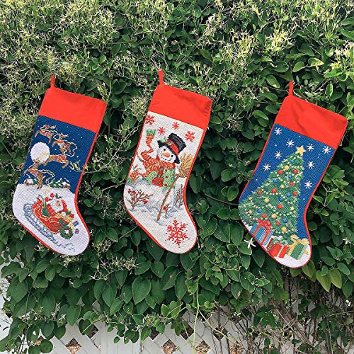 Lillian Vernon Christmas Tree Heirloom Needlepoint Christmas Stocking - 100% Wool 9 1/2" x 17" - Thumbnail 4