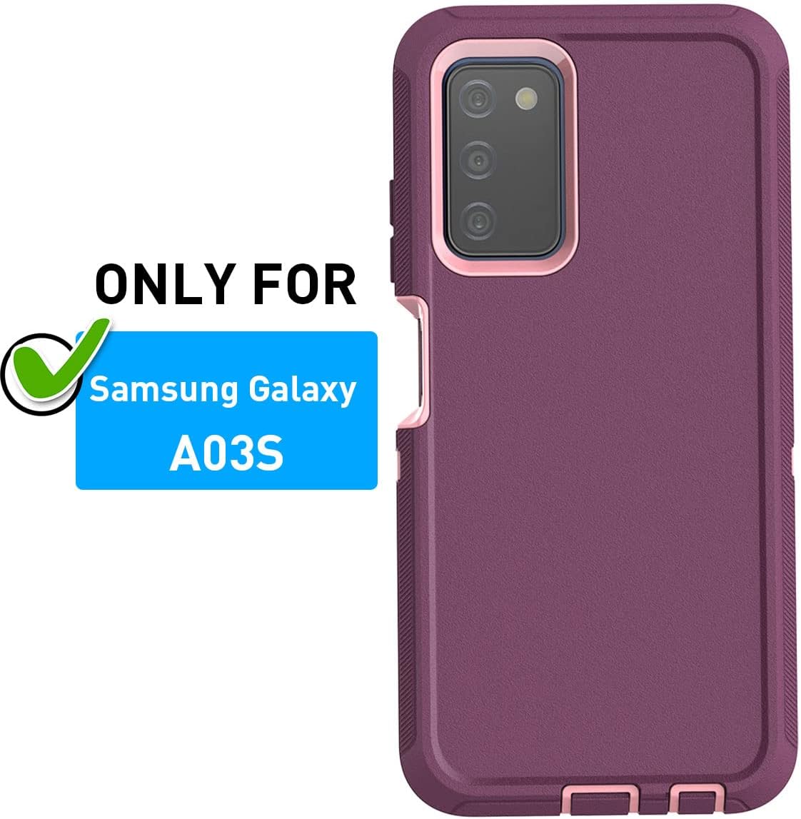 AICase for Galaxy A03S Case,Heavy Duty Drop Protection Full Body Rugged Shockproof/Dust Proof Military Protective Tough Durable Phone Cover for Samsung Galaxy A03S(US Version) image 2