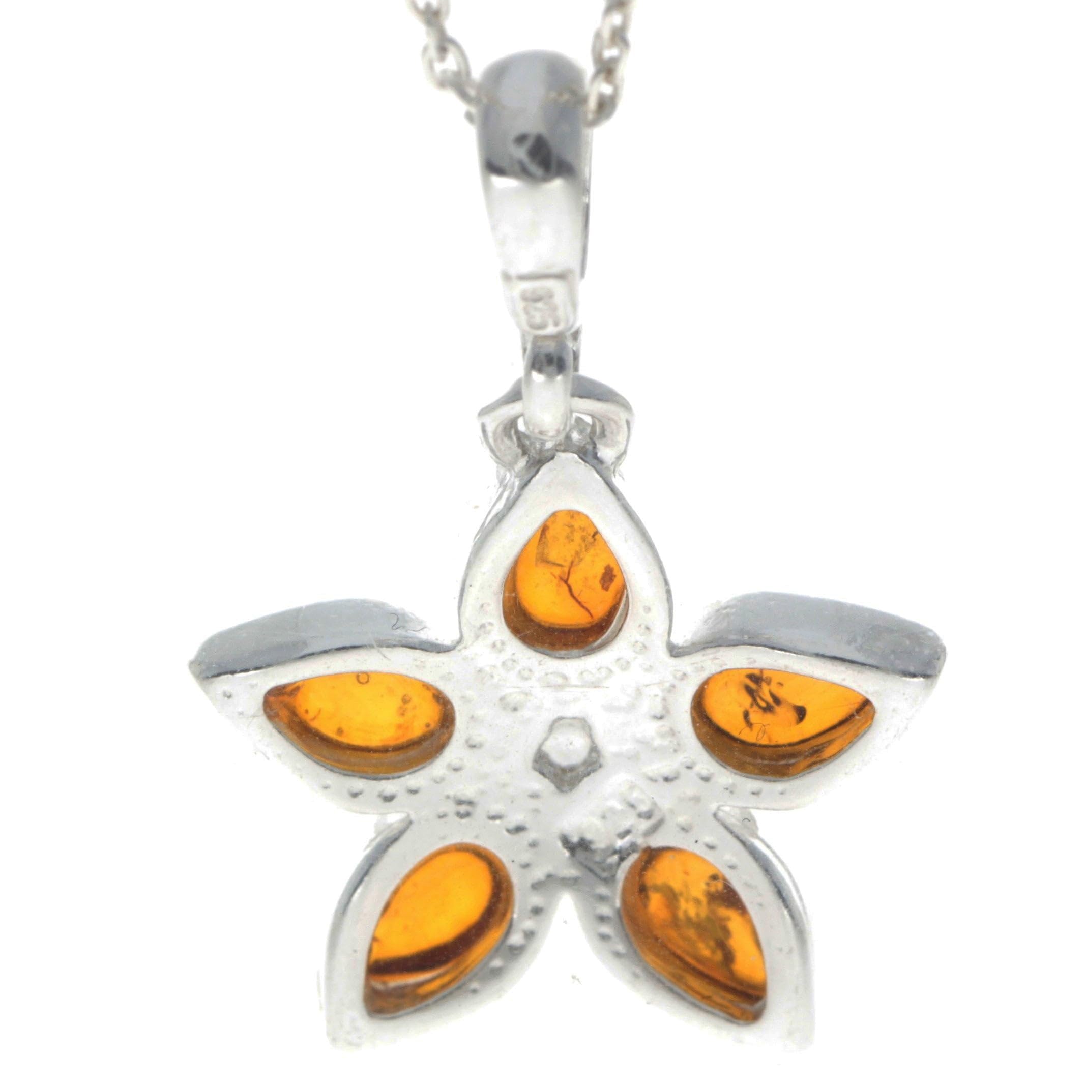 SilverAmber Jewellery Ciondolo classico in vera ambra baltica e argento sterling senza catena, 1684