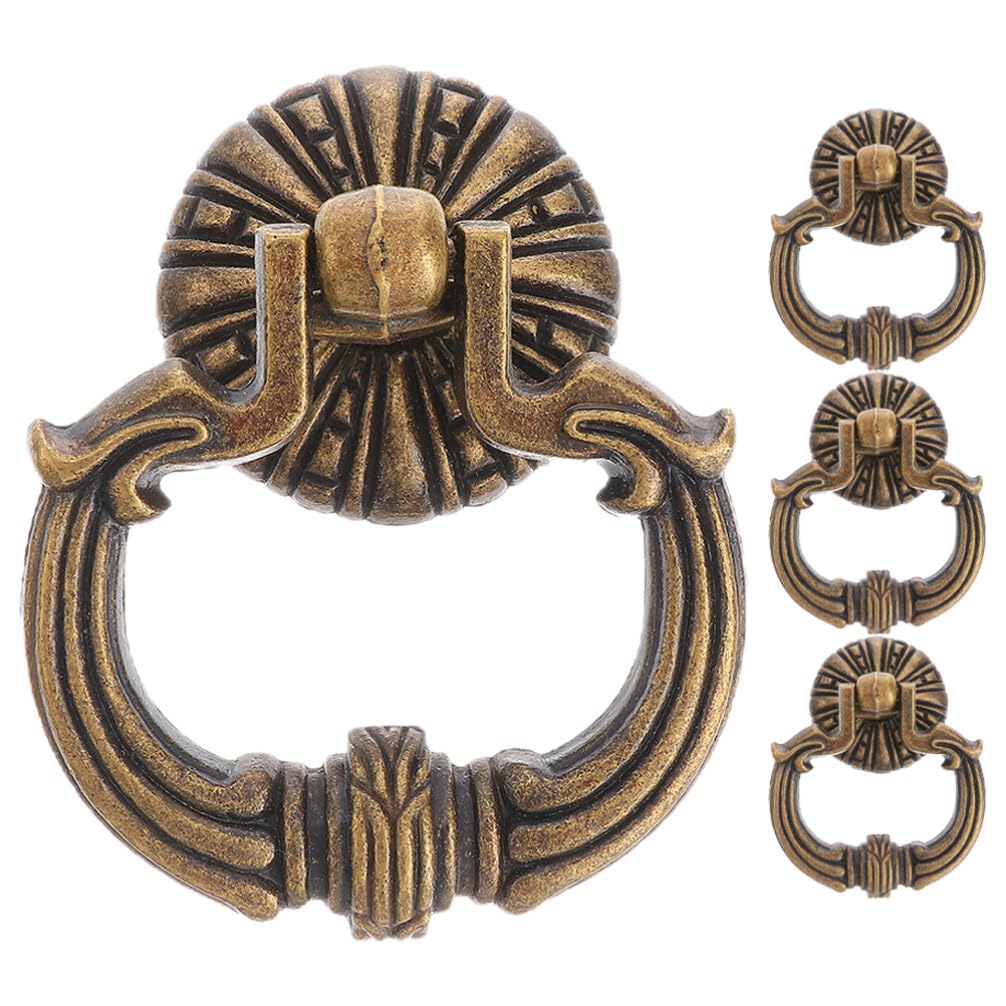 Anillo tirador vintage y duradero, lote de 4 tiradores para muebles y armario.