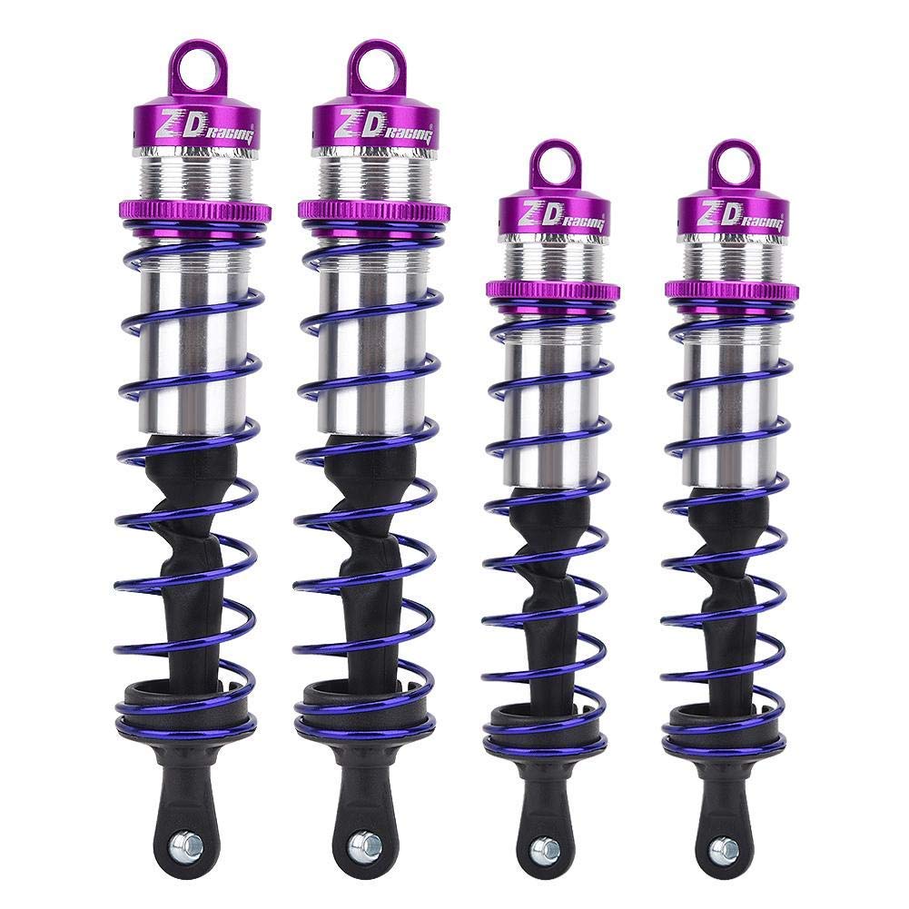 Amortiguador de choque para coche RC, amortiguador delantero ajustable para amortiguador delantero de presión de aceite de metal 4pcs para 1/8 coche RC(púrpura)