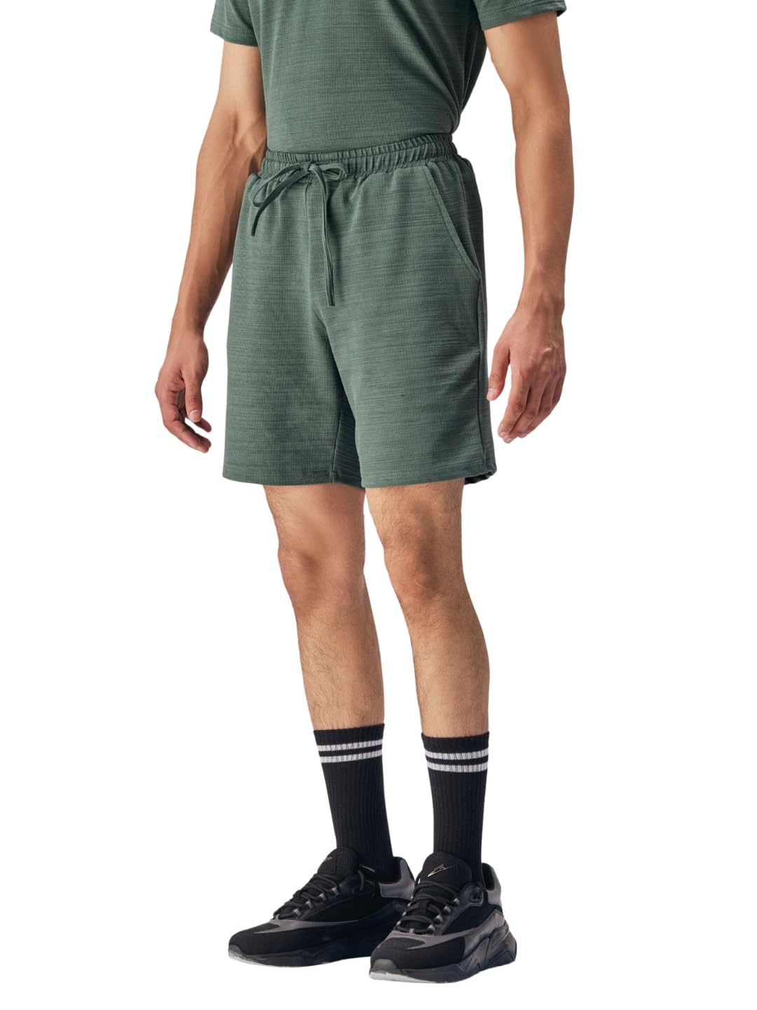 Men Solid Shorts | Relaxed Fit Cotton Shorts for Men with Side Pockets & Drawstring | Casual-image-37
