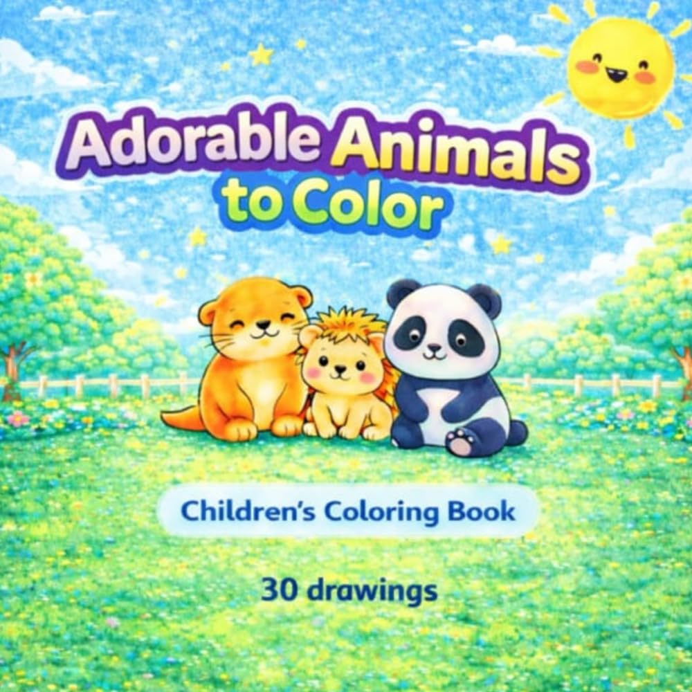 Adorables Animals to Color: A Cute and Simple Coloring Book for Kids Ages 4-8