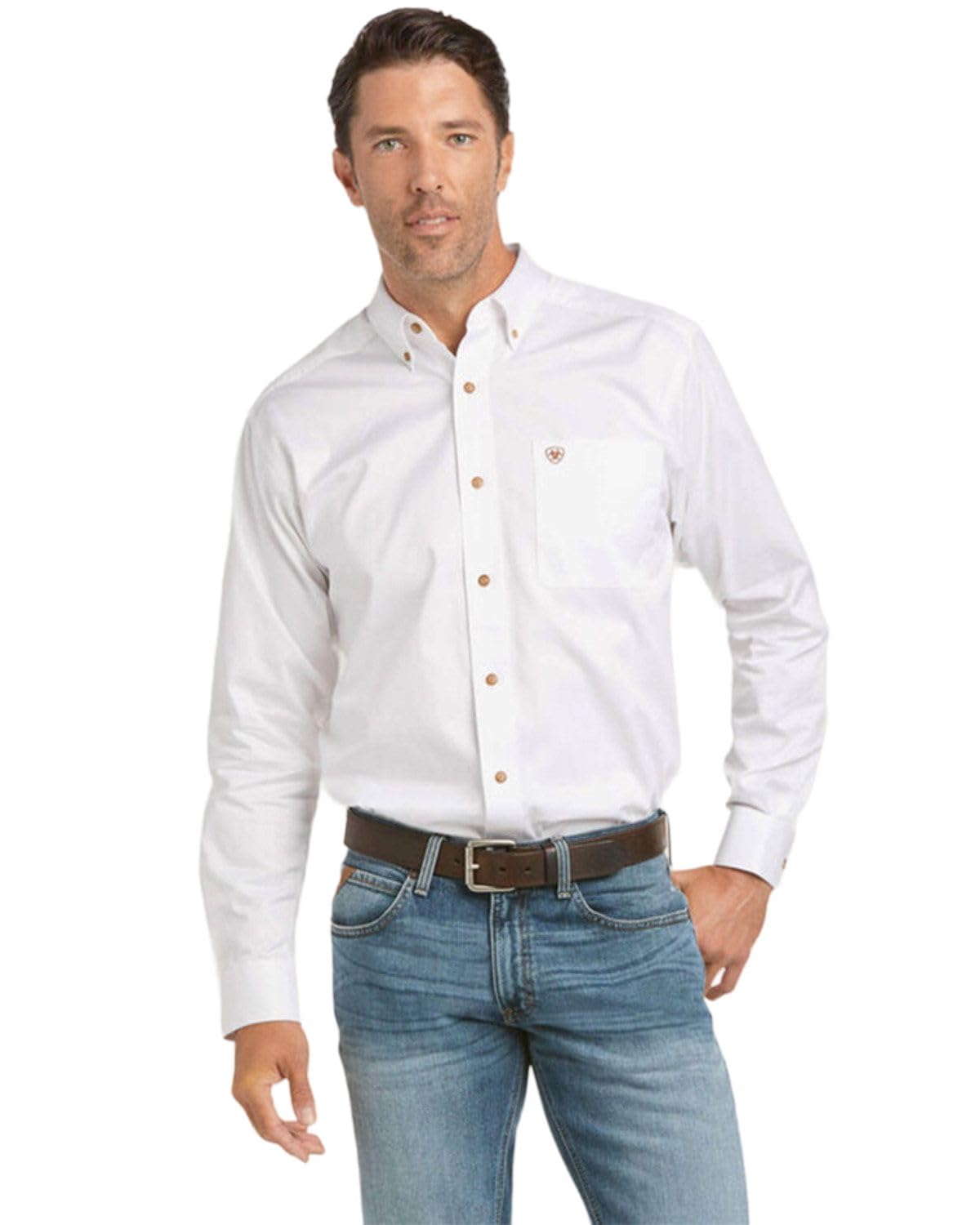 ARIAT Men's Solid Twill Fitted Shirt